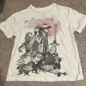 Disney White Short Sleeve Tee with Nightmare Before Christmas Design